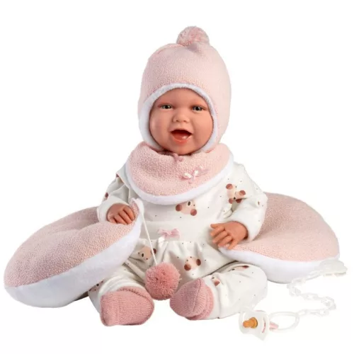 Llorens Mimi baba hanggal pocakpárnával macis ruhában (42 cm)