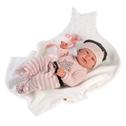 Llorens Tina újszülött baba csillagos takaróval (43 cm)