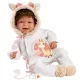 Llorens Tala újszülött baba hanggal zsiráfos ruhában (44 cm)