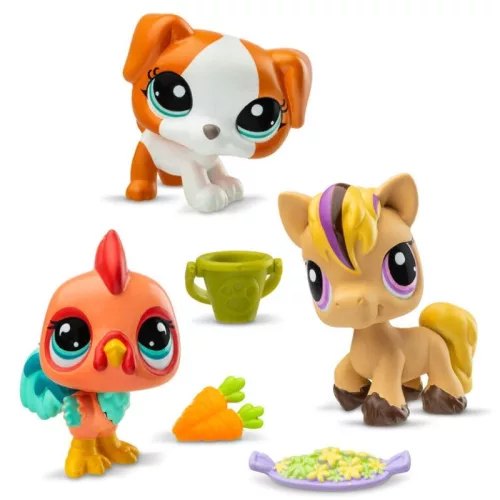 Littlest Pet Shop játékfigura szett – Barnyard Pets 3-as henger S3 (163-164-165)