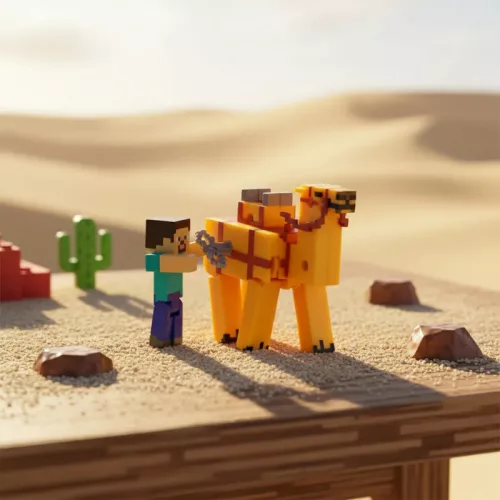 PMI Minecraft 3D felhúzható figura szett - Steve és Teve