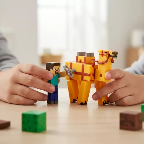 PMI Minecraft 3D felhúzható figura szett - Steve és Teve