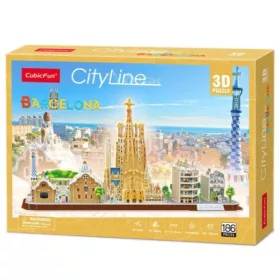CubicFun MC256 3D City Line puzzle - Barcelona (186 db-os)