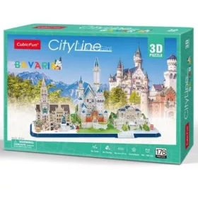 CubicFun MC267 3D City Line puzzle – Bajorország (178 db)