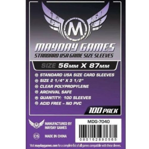 Mayday Games Premium USA méretű kártyavédő 100 db-os csomag (56 x 87 mm)