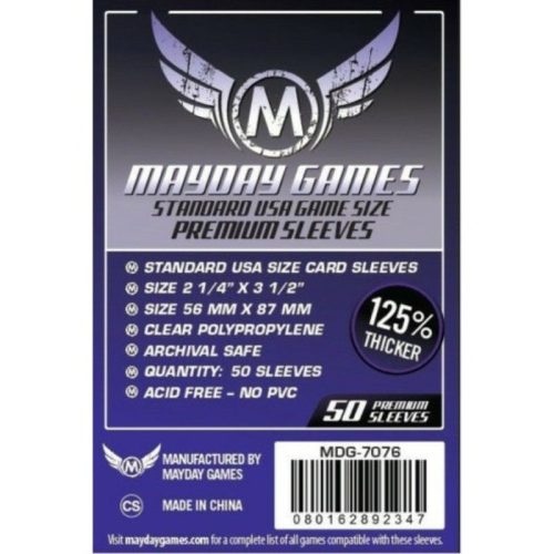 Mayday Games Premium USA méretű kártyavédő 50 db-os csomag (56 x 87 mm)