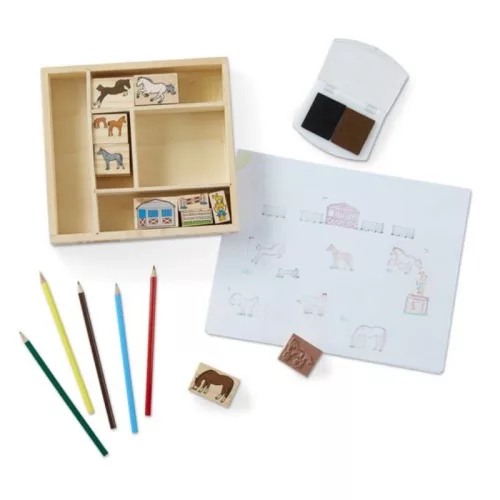 Melissa & Doug Fa nyomdakészlet ceruzákkal - Lovak