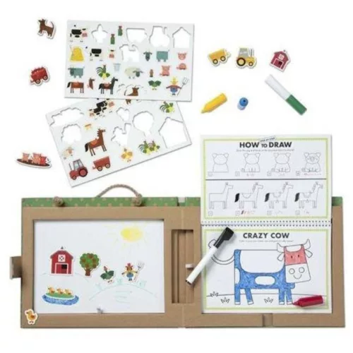 Melissa & Doug Letörölhető rajz- és mágneses játékkészlet – Farm