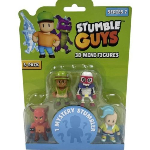 Stumble Guys 3D mini figura 2. széria - Privatev Davis és Super Bones (5 db)