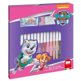 Mancs őrjárat lányos nyomda készlet filccel (18 db)