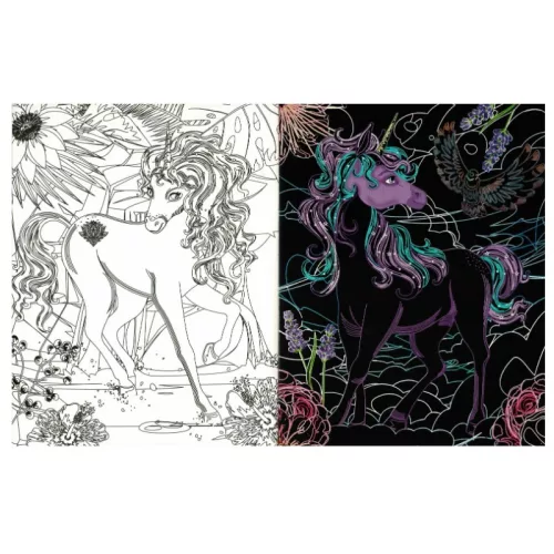 Rejtőzködő unikornisok 3. – Kifestőfüzet kaparós és színezős oldalakkal