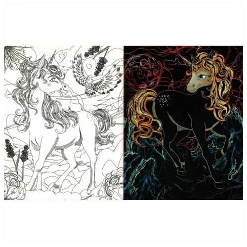 Rejtőzködő unikornisok 3. – Kifestőfüzet kaparós és színezős oldalakkal