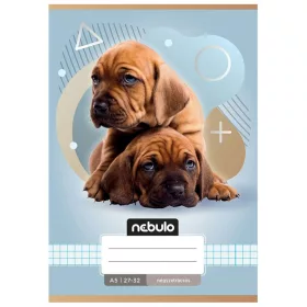 Nebulo A/5 kockás füzet – Állatos minták Két kutya (27-32)