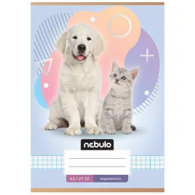  Nebulo A/5 kockás füzet - Állatos minták Kutya és macska (27-32)