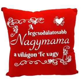 Párna felirattal – Nagymama (piros)