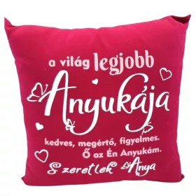 Párna felirattal – A világ legjobb anyukája (bordó)