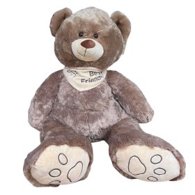 Ülő világosbarna óriás plüss maci kendővel (80 cm)