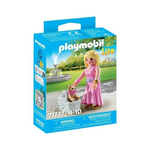 Playmobil My Life 71737 Rózsaszínruhás nő csivavával