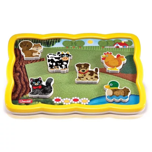 Quercetti Smart mágneses puzzle – Háziállatok (13 db-os)