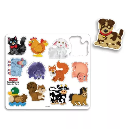 Quercetti Smart mágneses puzzle – Háziállatok (13 db-os)