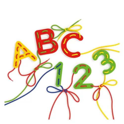 Quercetti Montessori ABC+123 fejlesztő fűzős játék