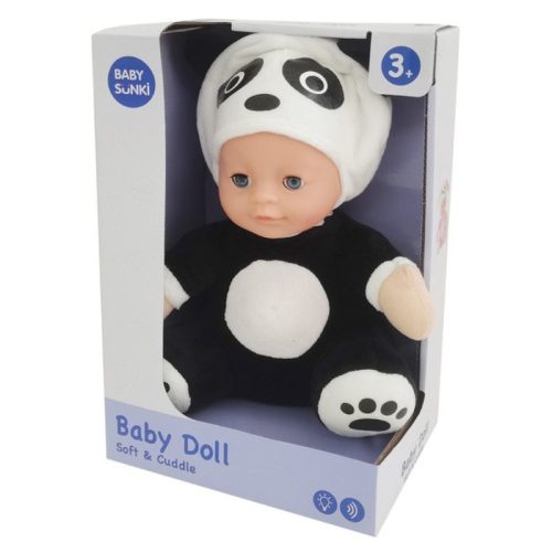 Zenélő és világító altató panda baba (25 cm)