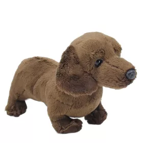 Plüss tacskó figura – sötétbarna, 24 cm