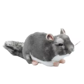 Rappa plüss csincsilla – fekvő, szürke-fehér, ECO-FRIENDLY, 21 cm