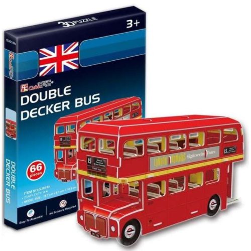 CubicFun S3018H 3D mini puzzle - Double Decker London busz (66 db-os)