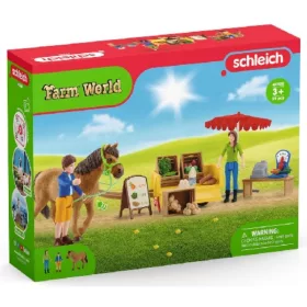 Schleich Farm World 42528 mobil piaci stand játékszett