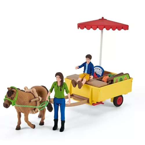 Schleich Farm World 42528 mobil piaci stand játékszett