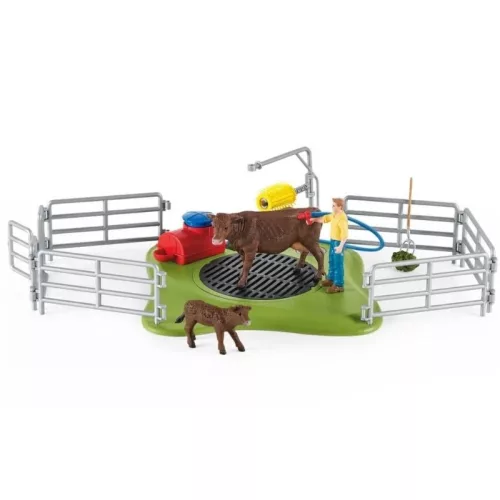 Schleich Farm World 42529 Tehénmosó állomás játékszett