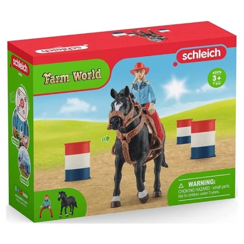 Schleich Farm World 42576 Hordóverseny tehenészlánnyal