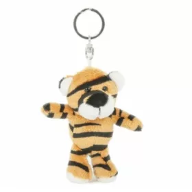 Barna tigris plüss kulcstartó – 8 cm