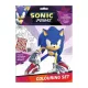Sonic Prime színező szett – 8 lap, 6 ceruza, újrafelhasználható matricák