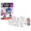 Sonic Prime színező szett – 8 lap, 6 ceruza, újrafelhasználható matricák