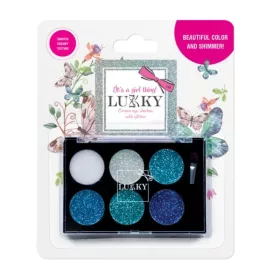 Lukky Krémes szemhéjfesték készlet csillámmal (fehér-kék)