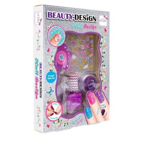 Lukky Beauty-Design - Csillámos manikűrkészlet (lila)