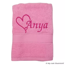 Hímzett törölköző Anya felirattal (szív formával)