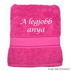 Hímzett törölköző „A legjobb anya" felirattal