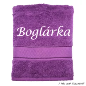 Neves törölköző hímzett Boglárka felirattal