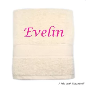 Neves törölköző hímzett Evelin felirattal