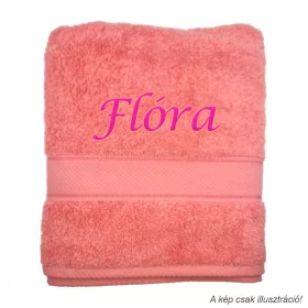 Neves törölköző hímzett Flóra felirattal