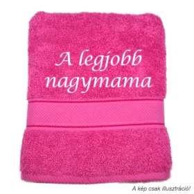 Hímzett törölköző „A legjobb nagymama" felirattal