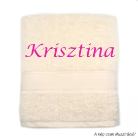 Neves törölköző hímzett Krisztina felirattal