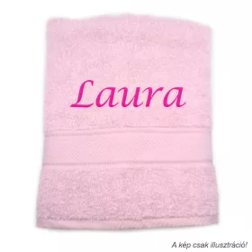 Neves törölköző hímzett Laura felirattal