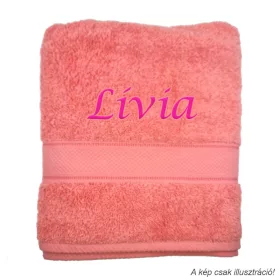 Neves törölköző hímzett Lívia felirattal