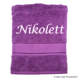 Neves törölköző hímzett Nikolett felirattal