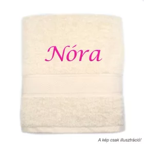Neves törölköző hímzett Nóra felirattal
