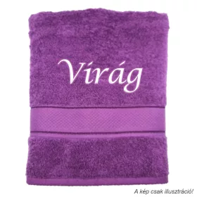 Neves törölköző hímzett Virág felirattal